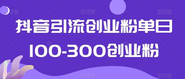 抖音引流创业粉单日100-300创业粉-七哥资源网 - 全网最全创业项目资源