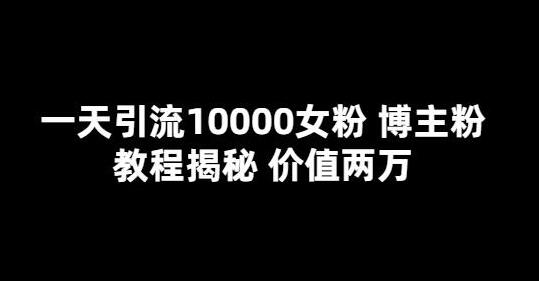 一天引流10000女粉，博主粉教程揭秘（价值两万）-七哥资源网 - 全网最全创业项目资源