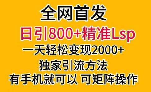 全网首发！日引800+精准老色批，一天变现2000+，独家引流方法，可矩阵操作-七哥资源网 - 全网最全创业项目资源