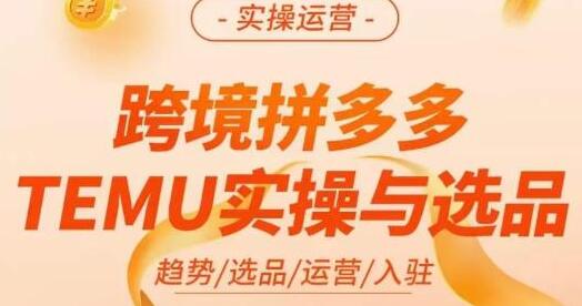 伍跃·跨境拼多多TEMU实操与选品，​趋势/选品/运营/入住（27节完整）-七哥资源网 - 全网最全创业项目资源