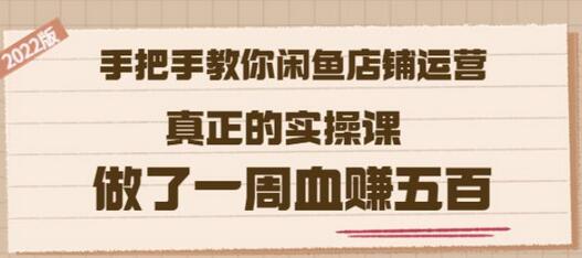 2022版《手把手教你闲鱼店铺运营》真正的实操课做了一周血赚五百(16节课)-七哥资源网 - 全网最全创业项目资源