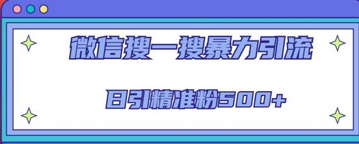 微信搜一搜引流全系列课程，日引精准粉500+（8节课）-七哥资源网 - 全网最全创业项目资源