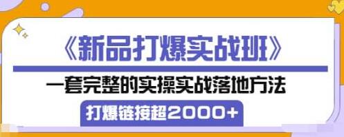 《新品打爆实战班》一套完整的实操实战落地方法，打爆链接超2000+（38节课)-七哥资源网 - 全网最全创业项目资源