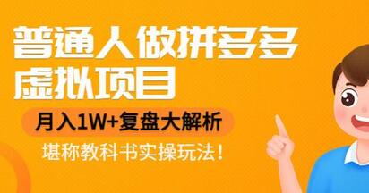 普通人做拼多多虚拟项目，月入1W+复盘大解析，堪称教科书实操玩法！-七哥资源网 - 全网最全创业项目资源