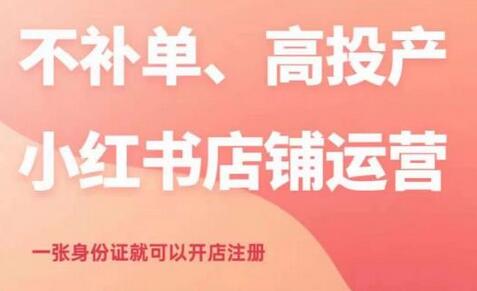 不补单、高投产的小红书店铺运营，一张身份证就可以开店注册-七哥资源网 - 全网最全创业项目资源
