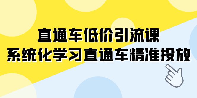 直通车-低价引流课，系统化学习直通车精准投放（14节课）-七哥资源网 - 全网最全创业项目资源