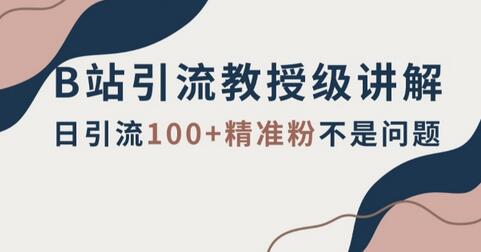 B站引流教授级讲解，细节满满，日引流100+精准粉不是问题-七哥资源网 - 全网最全创业项目资源