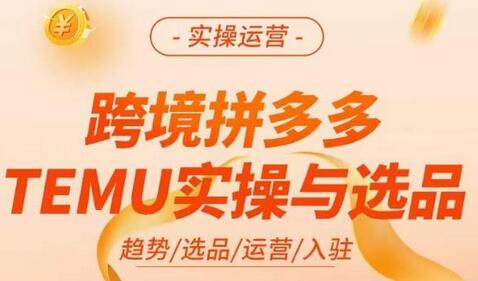 跨境拼多多TEMU实操与选品，​掌握平台运营方法技巧，选品避坑12条标准，爆款的底层思路等-七哥资源网 - 全网最全创业项目资源