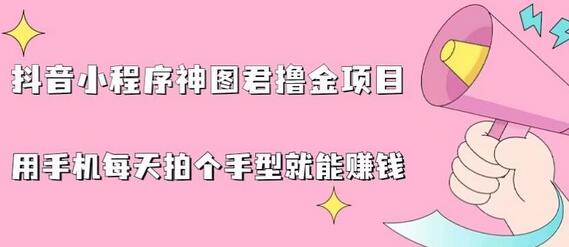 抖音小程序神图君撸金项目，用手机每天拍个手型挂载一下小程序就能赚钱-七哥资源网 - 全网最全创业项目资源