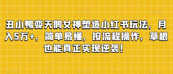 丑小鸭变天鹅女神塑造小红书玩法，月入5万+，简单易懂，按流程操作，草根也能真正实现逆袭！-七哥资源网 - 全网最全创业项目资源