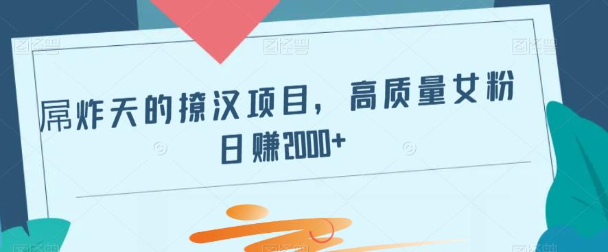 屌炸天的撩汉项目，高质量女粉日赚2000+-七哥资源网 - 全网最全创业项目资源