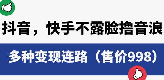 抖音，快手不露脸撸音浪项目，多种变现连路（售价998）-七哥资源网 - 全网最全创业项目资源