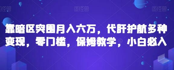 靠暗区突围月入六万，代肝护航多种变现，零门槛，保姆教学，小白必入-七哥资源网 - 全网最全创业项目资源