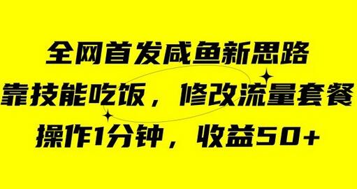咸鱼冷门新玩法，靠“技能吃饭”，修改流量套餐，操作1分钟，收益50-七哥资源网 - 全网最全创业项目资源