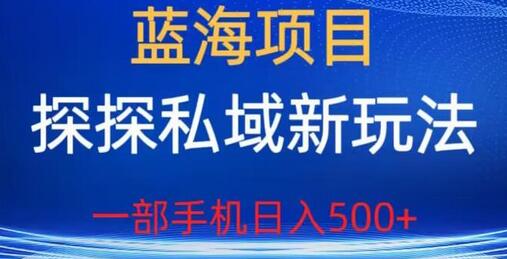 蓝海项目，探探私域新玩法，一部手机日入500+很轻松-七哥资源网 - 全网最全创业项目资源