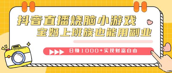 抖音直播烧脑小游戏，不需要找话题聊天，宝妈上班族也能用副业日赚1000+-七哥资源网 - 全网最全创业项目资源