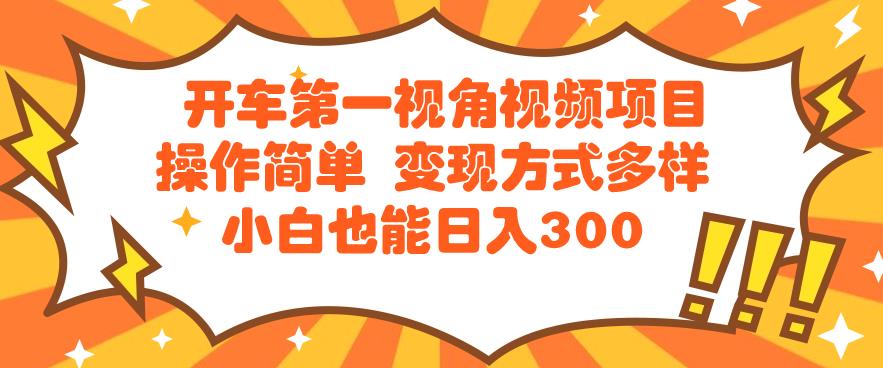开车第一视角视频项目操作简单变现方式多样小白也能日入300-七哥资源网 - 全网最全创业项目资源