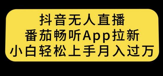 抖音无人直播，番茄畅听APP拉新，小白轻松上手月入过万-七哥资源网 - 全网最全创业项目资源