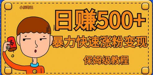 全网首发！一天赚500+，暴力涨粉变现，毫无门槛有手机就行，可扩大-七哥资源网 - 全网最全创业项目资源