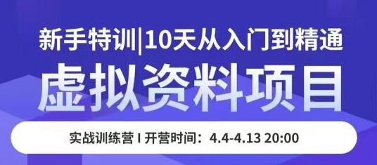 虚拟资料项目新手特训，10天从入门到精通，保姆级实操教学-七哥资源网 - 全网最全创业项目资源