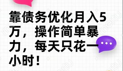 靠债务优化月入五万，每天只要花两个小时，多种方式轻松变现-七哥资源网 - 全网最全创业项目资源