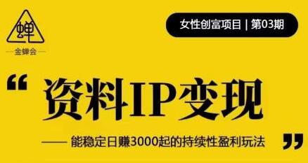 资料IP变现，能稳定日赚3000起的持续性盈利玩法-七哥资源网 - 全网最全创业项目资源