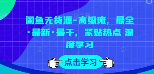 闲鱼无货源-高级班，最全·最新·最干，紧贴热点 深度学习-七哥资源网 - 全网最全创业项目资源