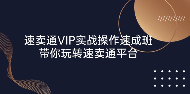 （10935期）速卖通 VIP实战操作-速成班，带你玩转速卖通平台（23节）-七哥资源网 - 全网最全创业项目资源