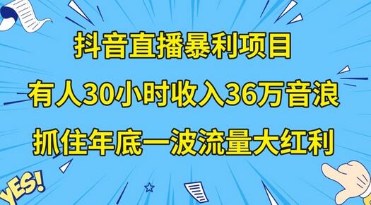 抖音直播暴利项目，有人30小时收入36万音浪，公司宣传片年会视频制作，抓住年底一波流量大红利-七哥资源网 - 全网最全创业项目资源