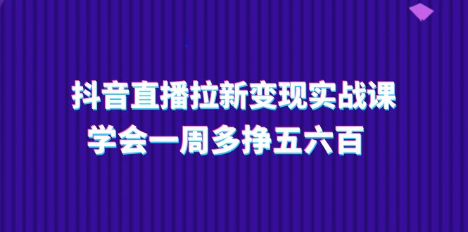 （11254期）抖音直播拉新变现实操课，学会一周多挣五六百（15节课）-七哥资源网 - 全网最全创业项目资源
