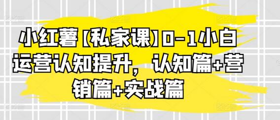 小红薯【私家课】0-1小白运营认知提升，认知篇+营销篇+实战篇-七哥资源网 - 全网最全创业项目资源