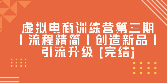 （10960期）虚拟电商训练营第三期丨流程精简丨创造新品丨引流升级 [完结]-七哥资源网 - 全网最全创业项目资源