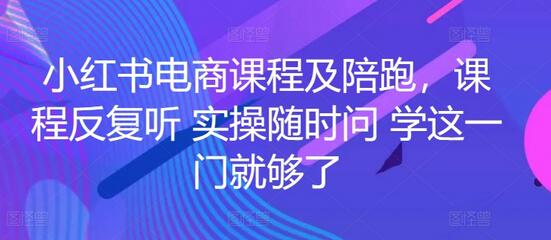 小红书电商课程及陪跑，课程反复听 实操随时问 学这一门就够了-七哥资源网 - 全网最全创业项目资源