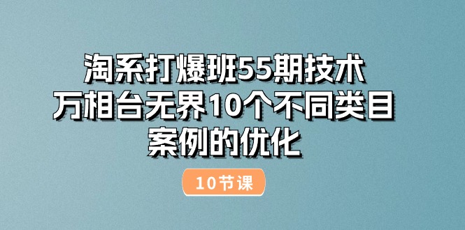 （10996期）淘系打爆班55期技术：万相台无界10个不同类目案例的优化（10节）-七哥资源网 - 全网最全创业项目资源