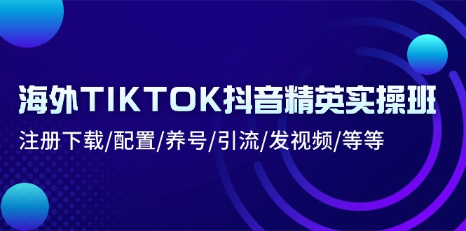 （10998期）海外TIKTOK抖音精英实操班：注册下载/配置/养号/引流/发视频/等等-七哥资源网 - 全网最全创业项目资源