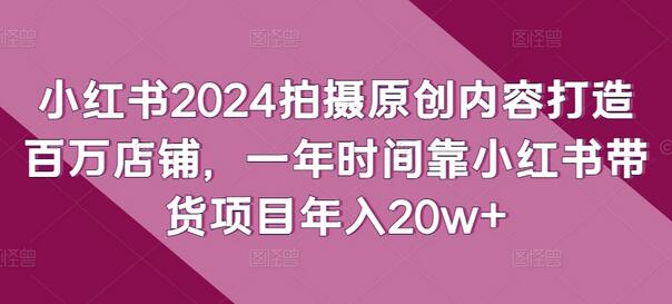 小红书2024拍摄原创内容打造百万店铺，一年时间靠小红书带货项目年入20w+-七哥资源网 - 全网最全创业项目资源