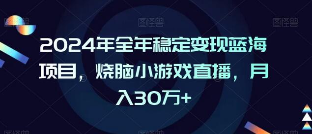 2024年全年稳定变现蓝海项目，烧脑小游戏直播，月入30万+-七哥资源网 - 全网最全创业项目资源