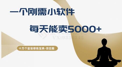 十万个富翁修炼宝典之17.一个刚需小软件，每天能卖5000+-七哥资源网 - 全网最全创业项目资源