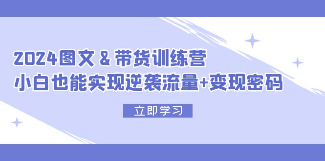 （12137期）2024 图文+带货训练营，小白也能实现逆袭流量+变现密码-七哥资源网 - 全网最全创业项目资源