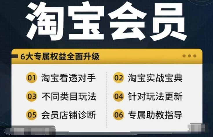 淘宝会员【淘宝所有课程，全面分析对手】，初级到高手全系实战宝典-七哥资源网 - 全网最全创业项目资源