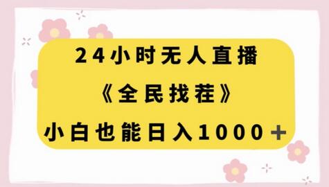 24小时无人直播，全民找茬，小白也能日入1000+-七哥资源网 - 全网最全创业项目资源