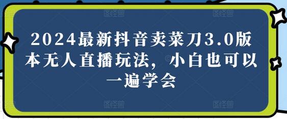 2024最新抖音卖菜刀3.0版本无人直播玩法，小白也可以一遍学会-七哥资源网 - 全网最全创业项目资源