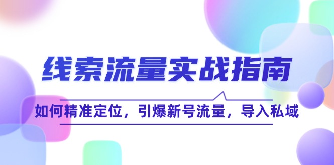 （12382期）线 索 流 量-实战指南：如何精准定位，引爆新号流量，导入私域-七哥资源网 - 全网最全创业项目资源