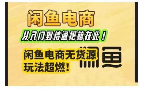 闲鱼电商实战课，从入门到精通秘籍在此，闲鱼电商无货源玩法超燃!-七哥资源网 - 全网最全创业项目资源