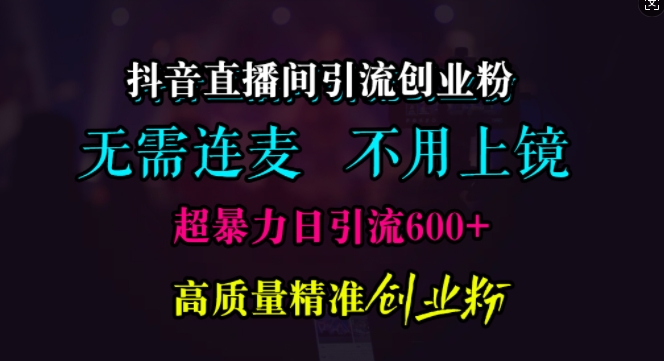 抖音直播间引流创业粉，无需连麦、无需上镜，超暴力日引流600+高质量精准创业粉【揭秘】-七哥资源网 - 全网最全创业项目资源