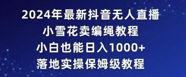 2024年抖音最新无人直播小雪花卖编绳项目，小白也能日入1000+落地实操保姆级教程-七哥资源网 - 全网最全创业项目资源