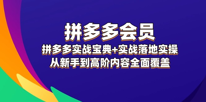 （12056期）拼多多 会员，拼多多实战宝典+实战落地实操，从新手到高阶内容全面覆盖-七哥资源网 - 全网最全创业项目资源
