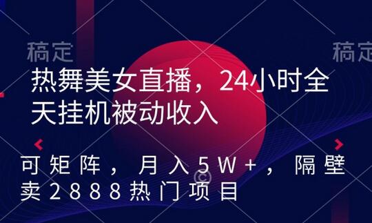 热舞美女直播，24小时全天挂机被动收入，可矩阵，月入5W+，隔壁卖2888热门项目-七哥资源网 - 全网最全创业项目资源
