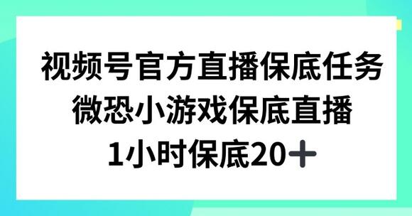 视频号直播任务，微恐小游戏，1小时20+-七哥资源网 - 全网最全创业项目资源