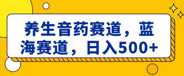 养生音药赛道，蓝海赛道，日入500+-七哥资源网 - 全网最全创业项目资源